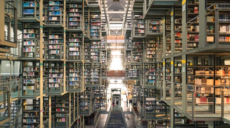 Painel de dados mostrando contagens de categorias em uma biblioteca
